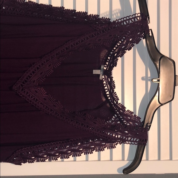 cute dark purple open shouldered blouse - Picture 2 of 4